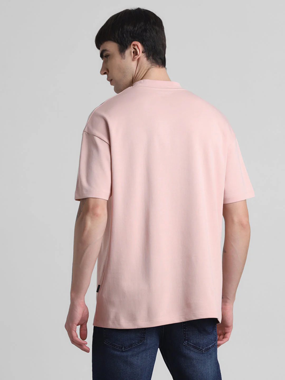 Pink Boxy Fit Crew Neck T-shirt - Image 4