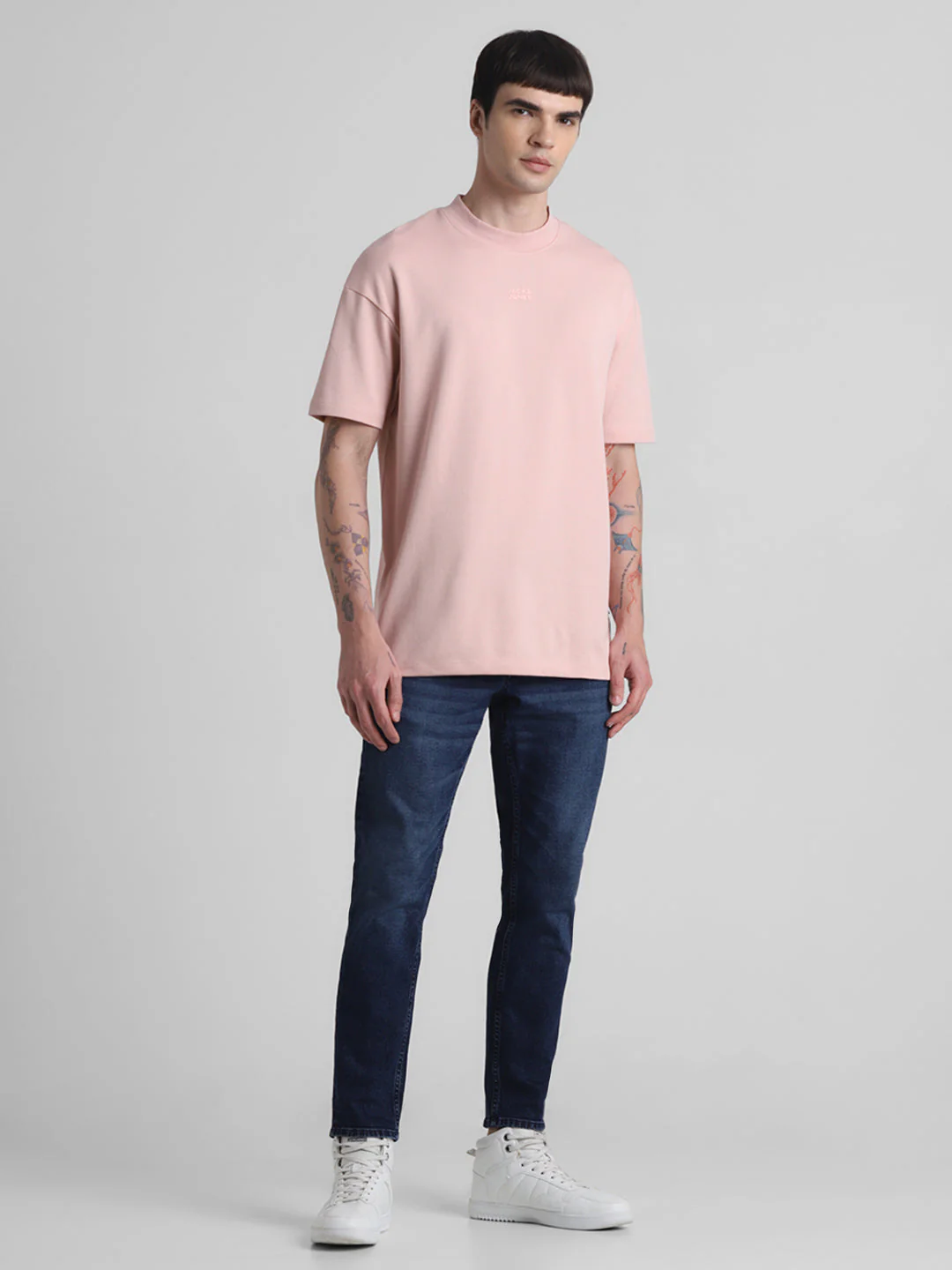 Pink Boxy Fit Crew Neck T-shirt - Image 6