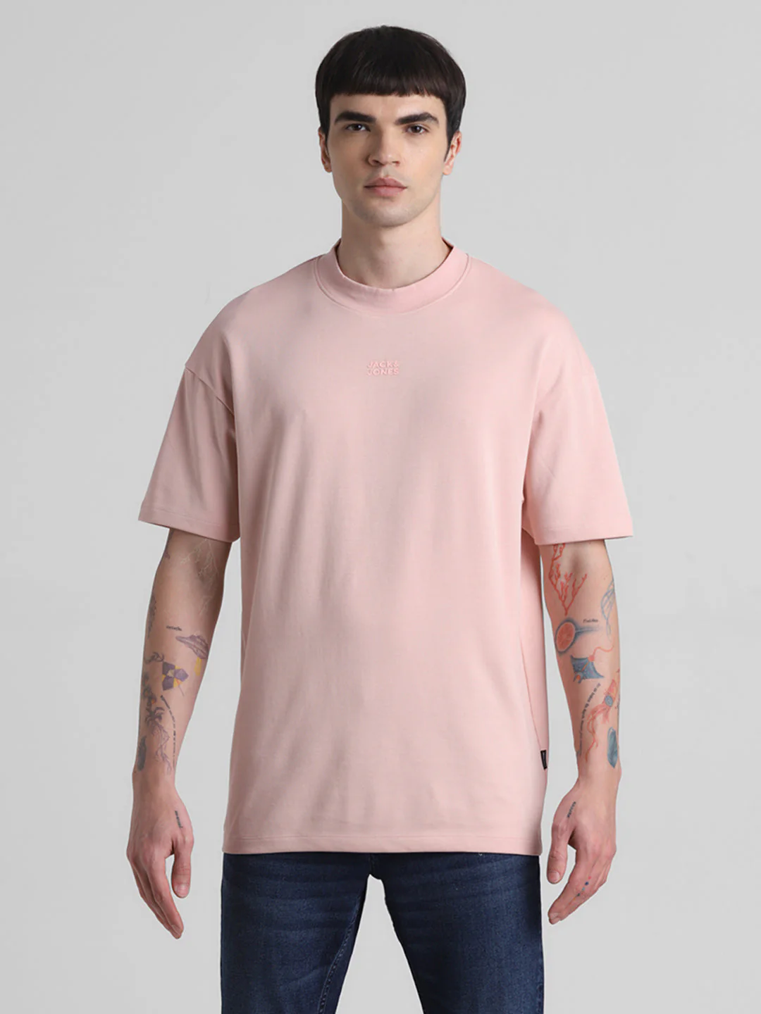 Pink Boxy Fit Crew Neck T-shirt - Image 8