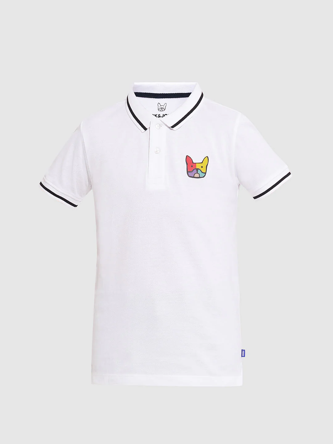 Boys White Logo Print Polo - Image 7