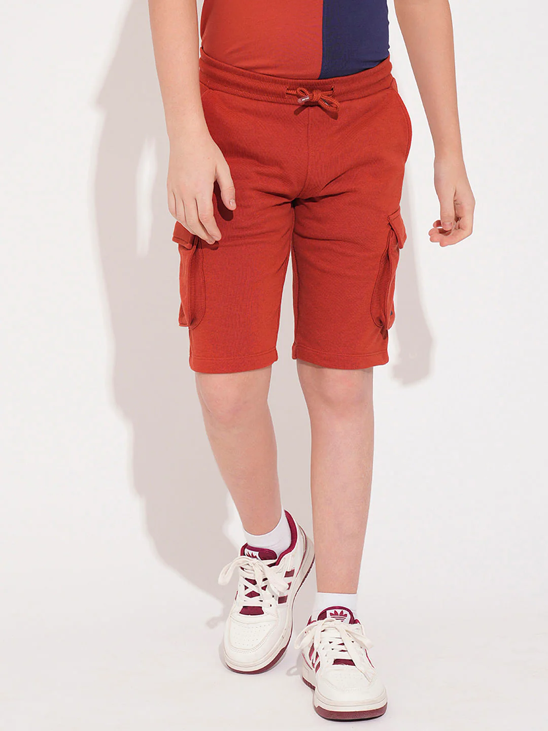 Boys Red Patch Pocket Shorts - Image 2