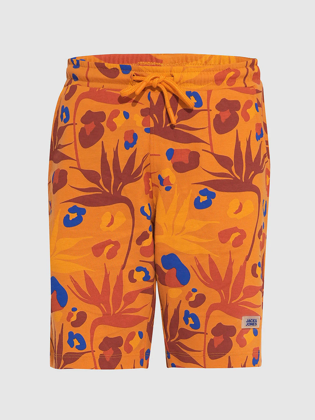 Boys Orange Fall Leaves Print Co-ord Set Shorts - Image 7