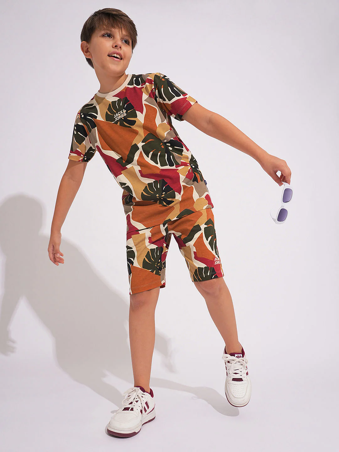 Boys Brown Camo Print Co-ord Set Shorts