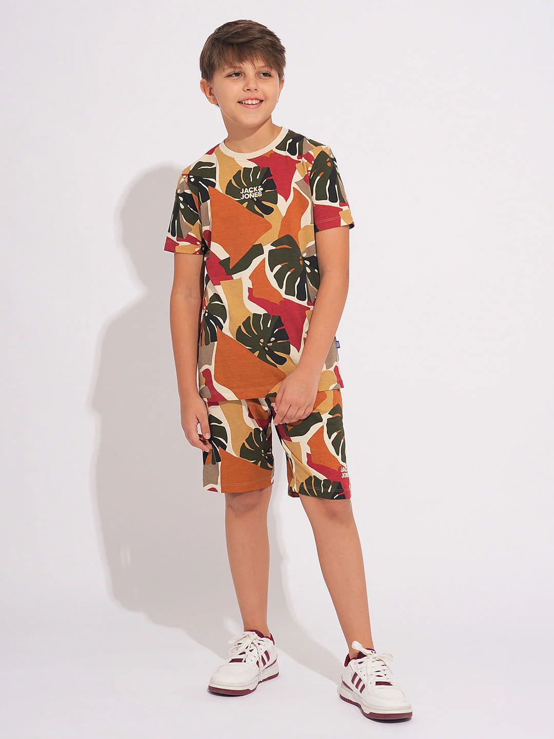 Boys Brown Camo Print Co-ord Set Shorts - Image 5