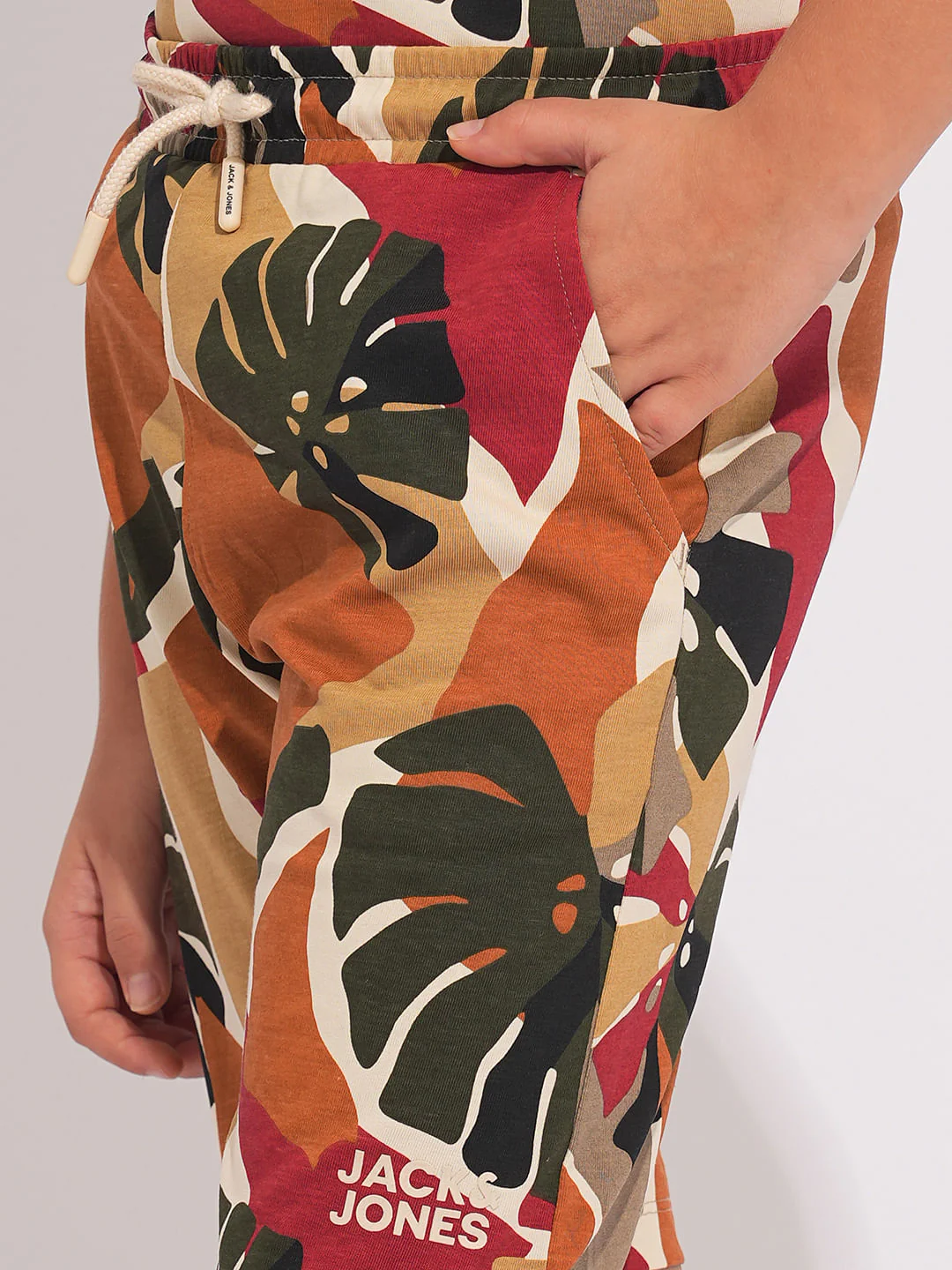 Boys Brown Camo Print Co-ord Set Shorts - Image 6