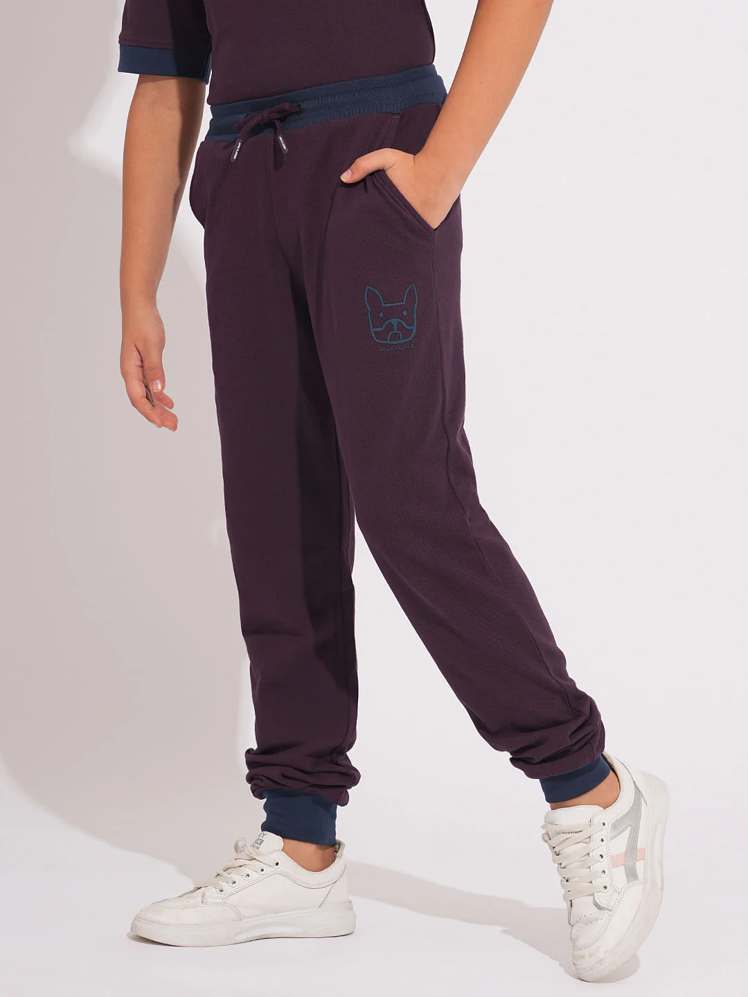 Boys Purple Co-ord Set Sweatpants - Image 3