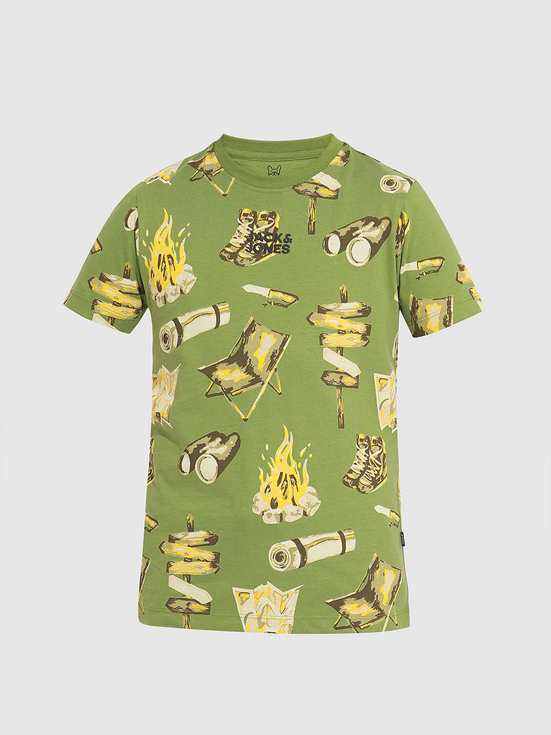 Boys Green Camp Tools Print Co-ord Set T-shirt - Image 7