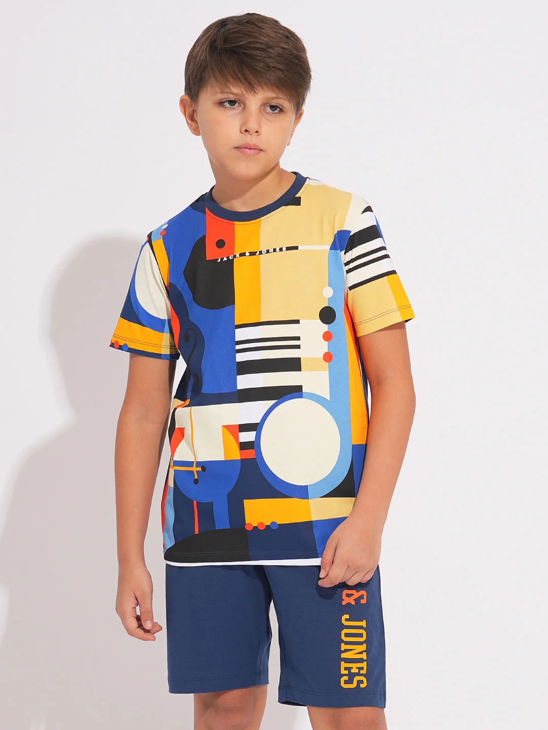 Boys Blue Printed Co-ord Set T-shirt - Image 2