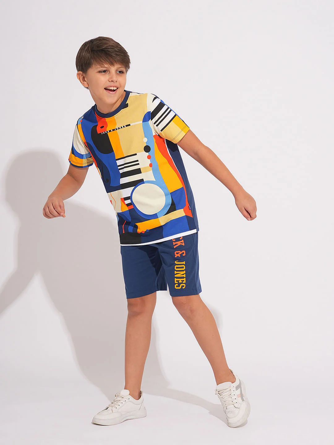 Boys Blue Printed Co-ord Set T-shirt - Image 5
