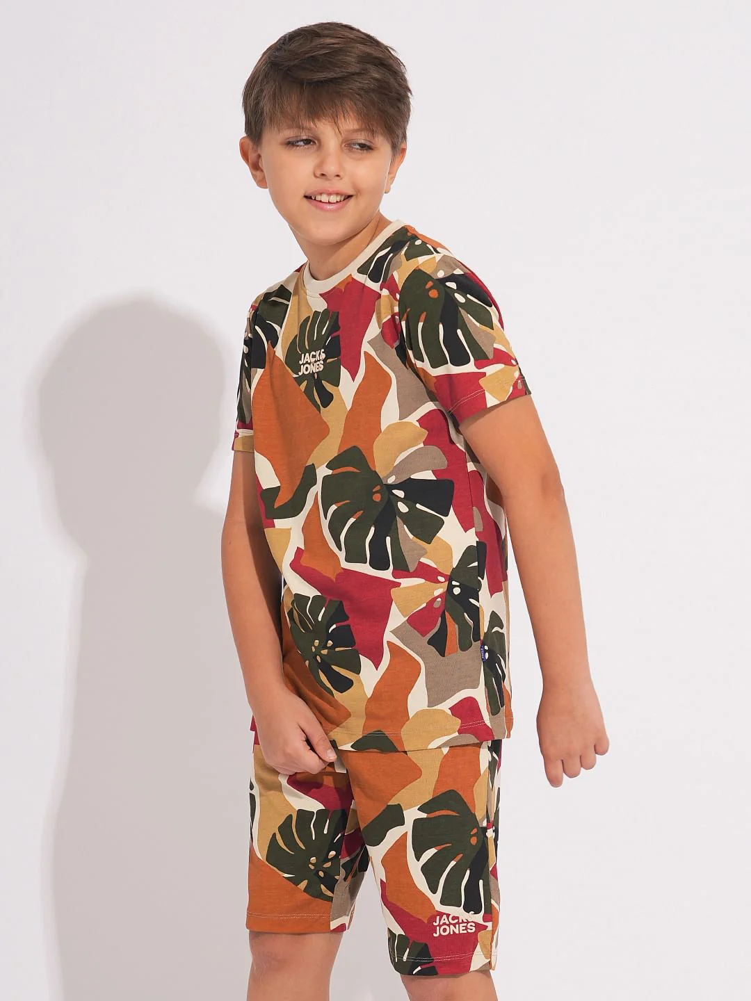 Boys Brown Camo Print Co-ord Set T-shirt - Image 3