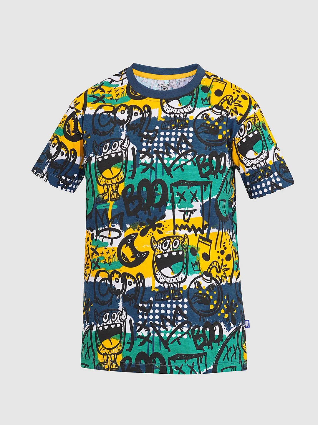 Boys Green Monster Art Print T-shirt - Image 7