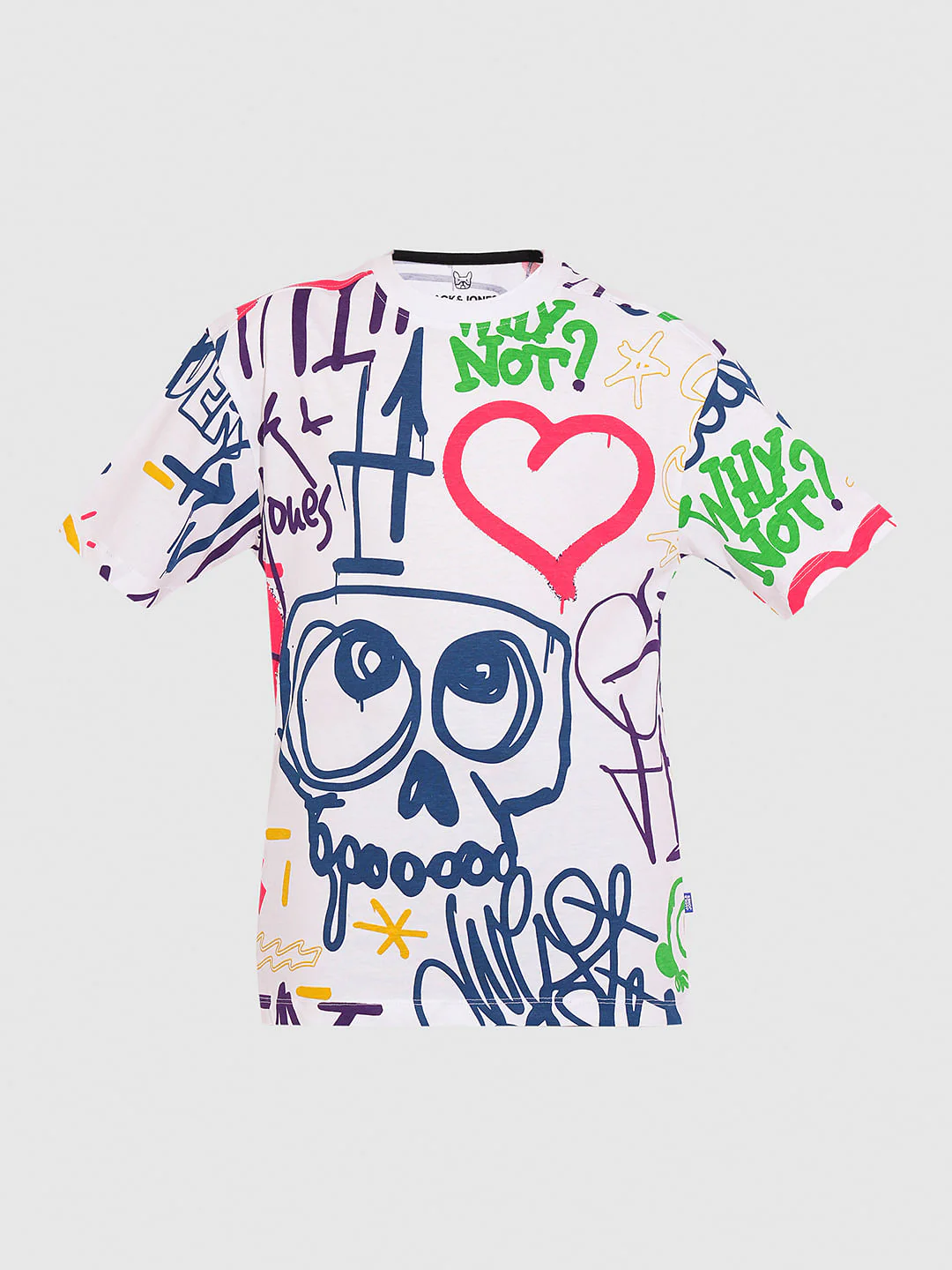 Boys White Graffiti Print T-shirt - Image 7