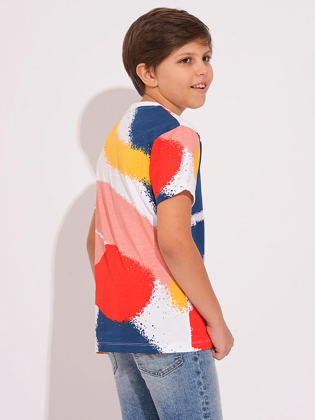 Boys White Spray Paint Print T-shirt - Image 4