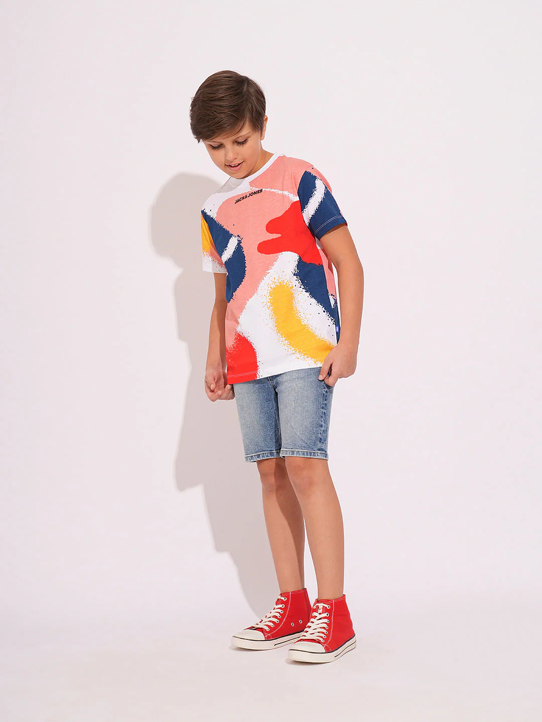 Boys White Spray Paint Print T-shirt - Image 5