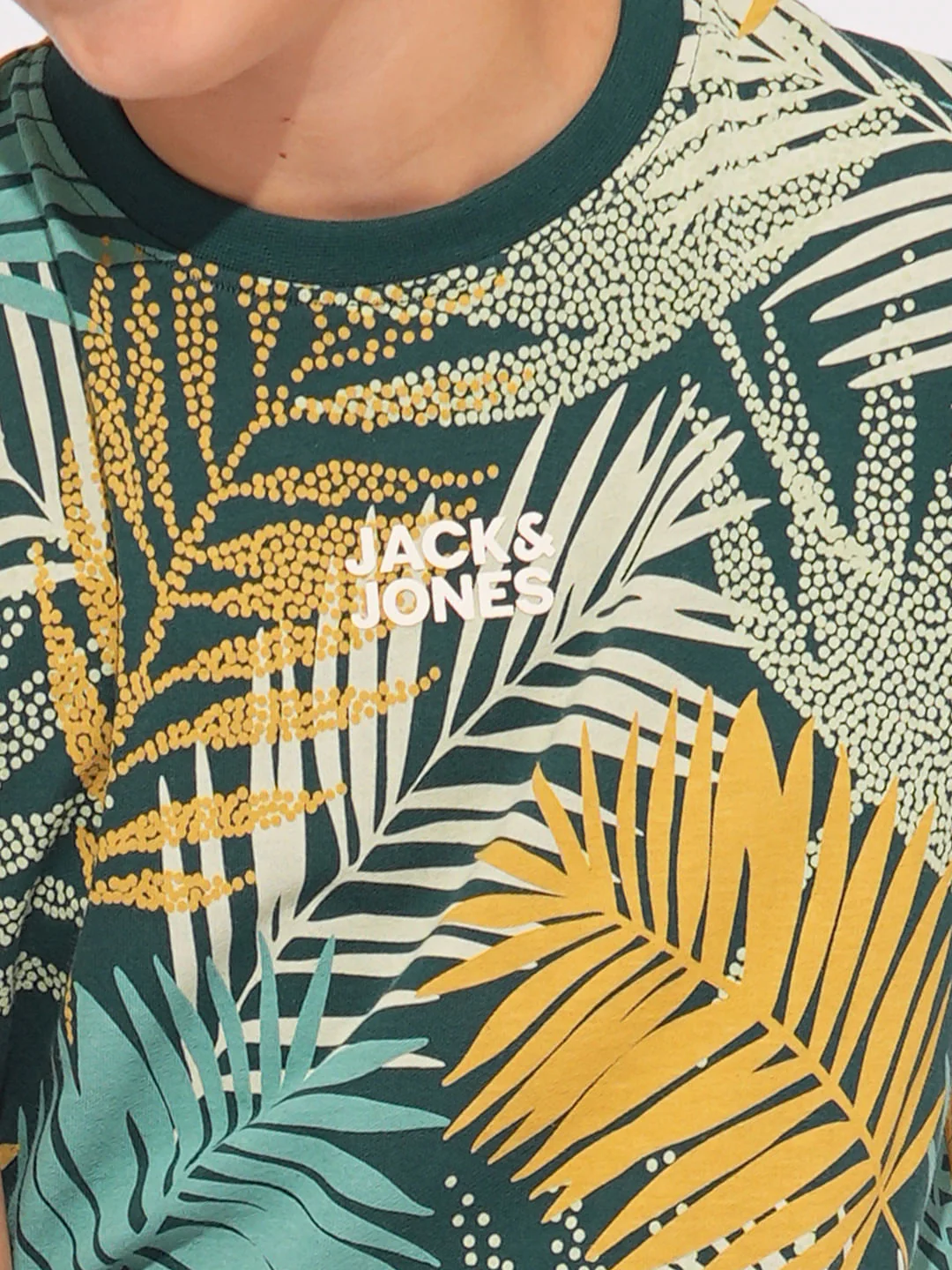 Boys Green Tropical Print Co-ord Set T-shirt - Image 6
