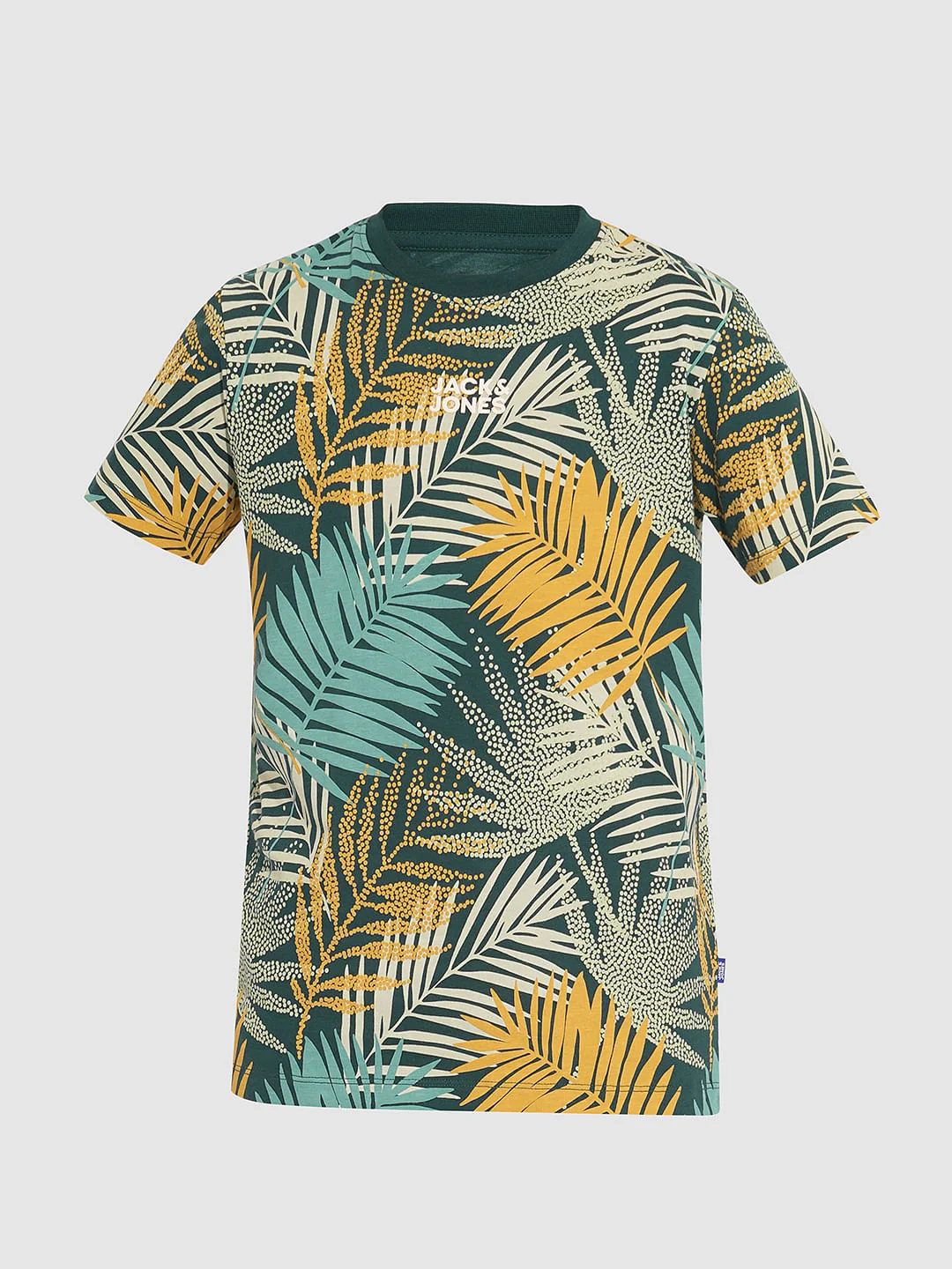 Boys Green Tropical Print Co-ord Set T-shirt - Image 7