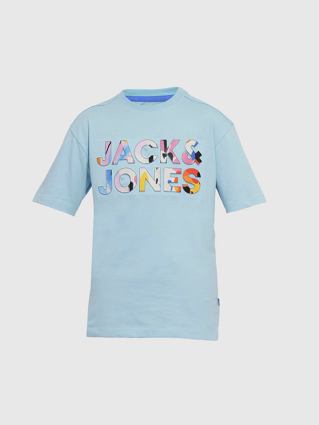 Boys Blue Embossed Logo Print T-shirt - Image 7