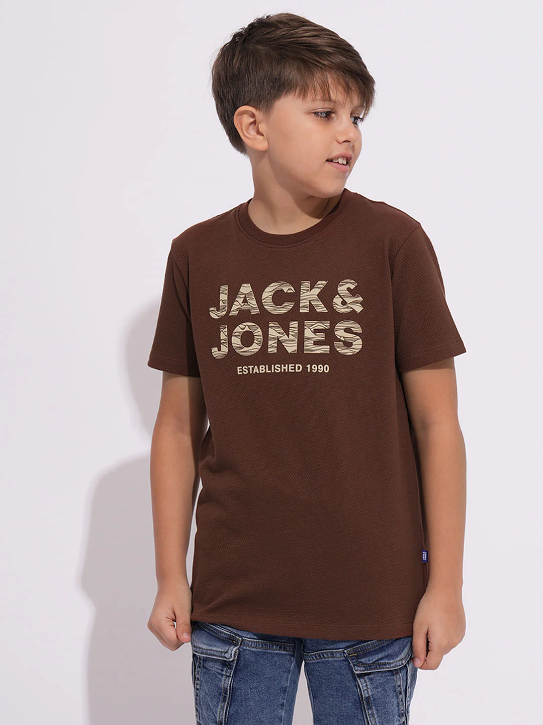 Boys Brown Logo Print T-shirt - Image 2