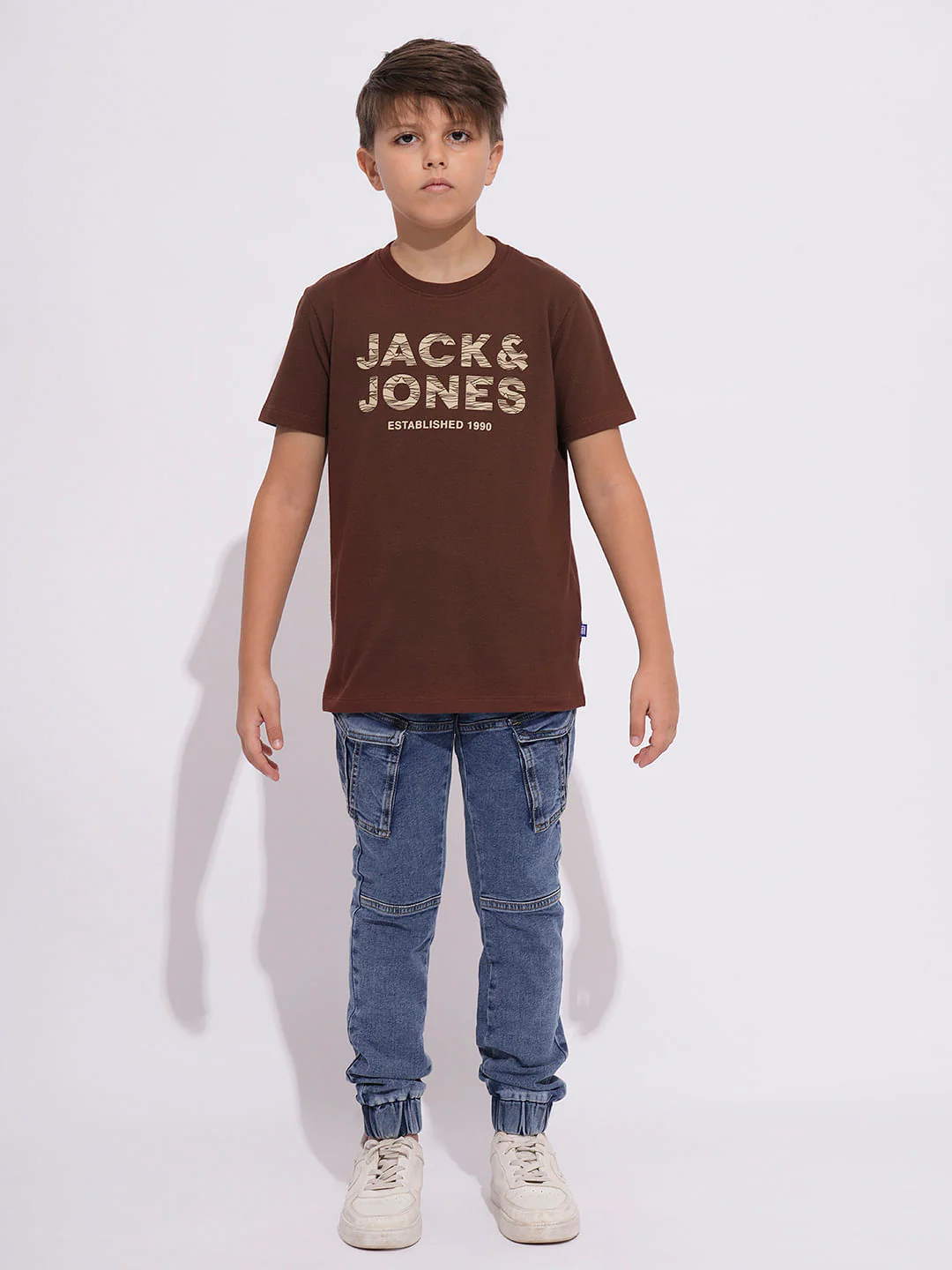 Boys Brown Logo Print T-shirt - Image 5