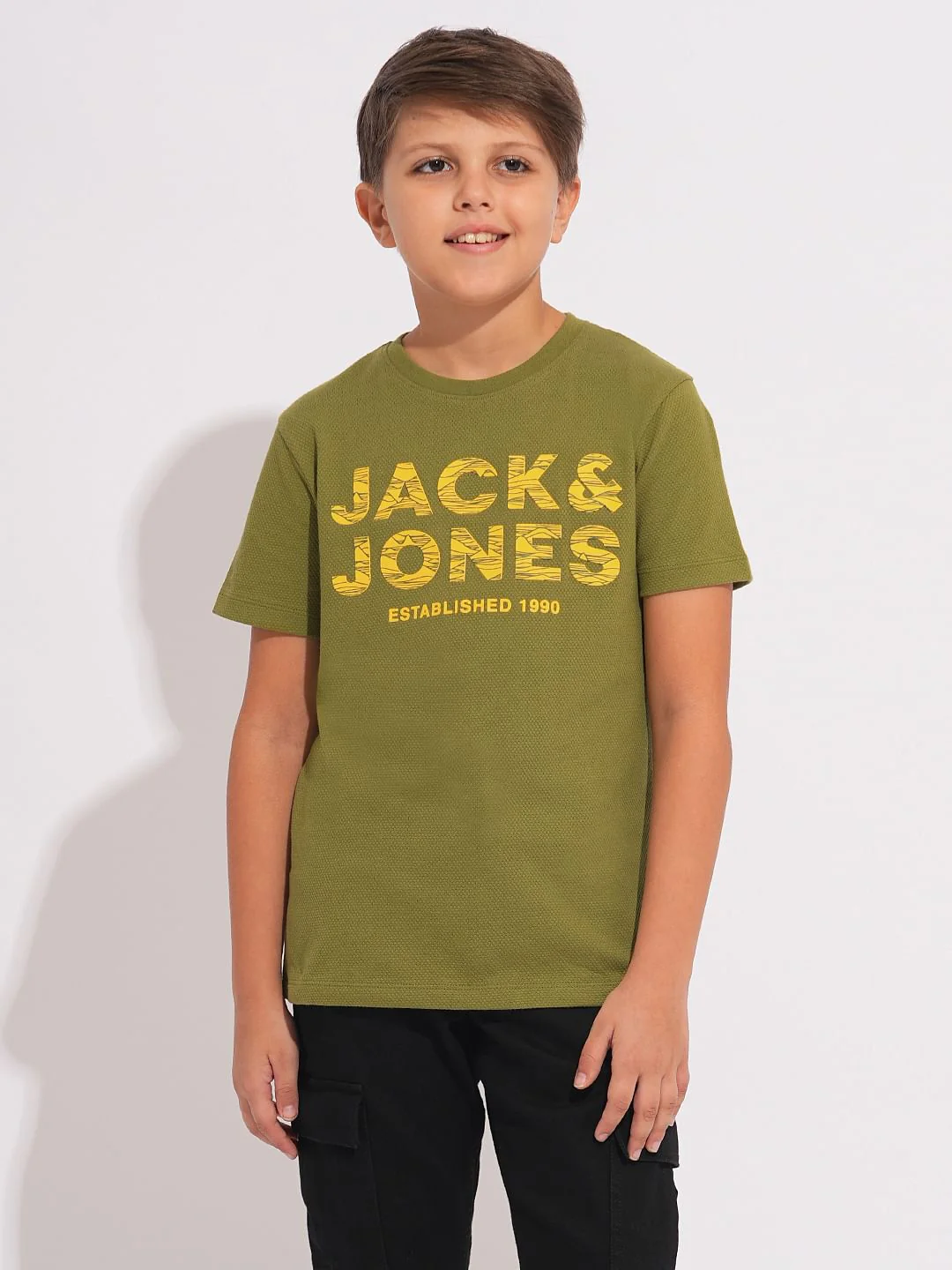 Boys Green Logo Print T-shirt - Image 2