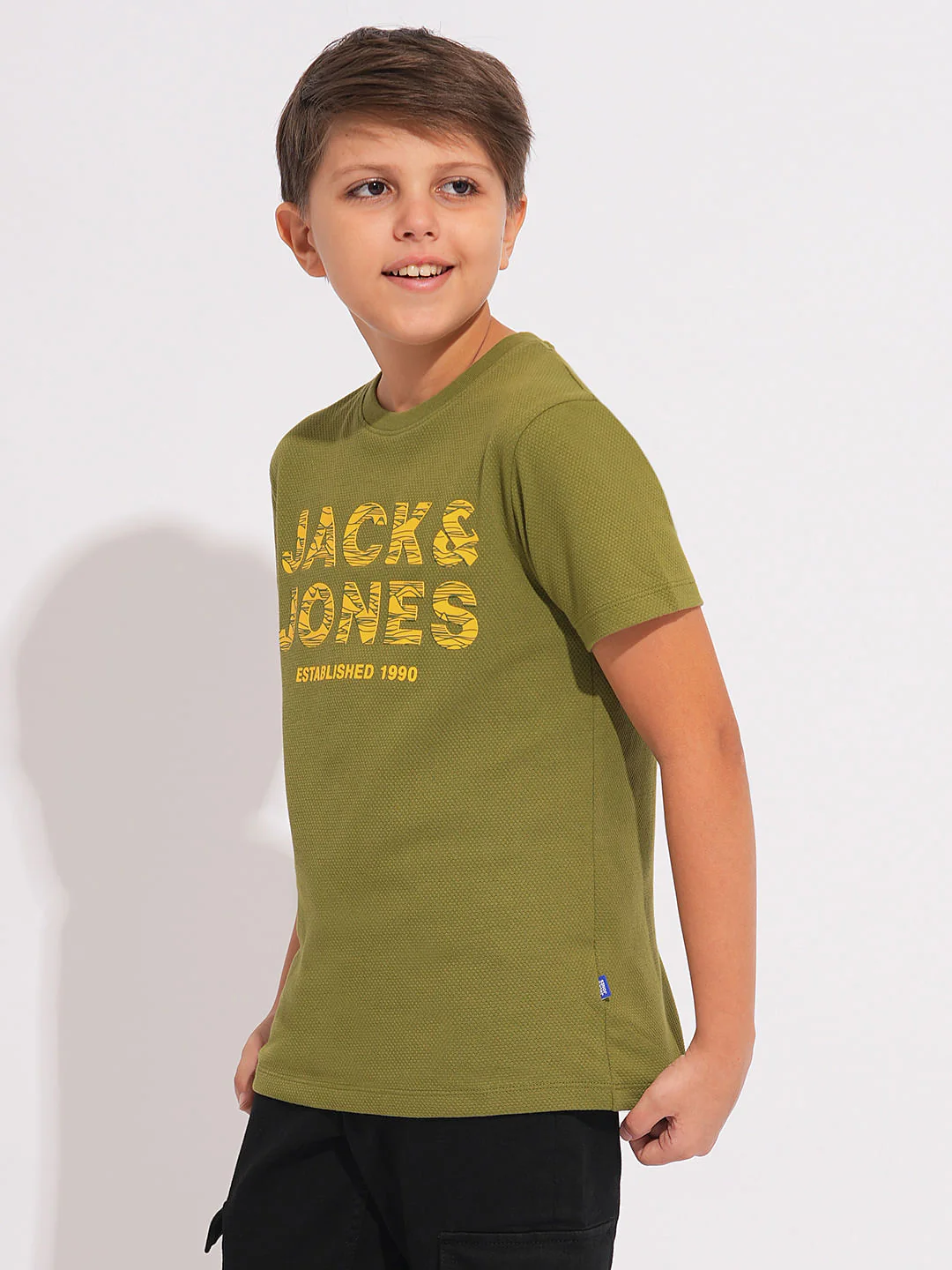 Boys Green Logo Print T-shirt - Image 3