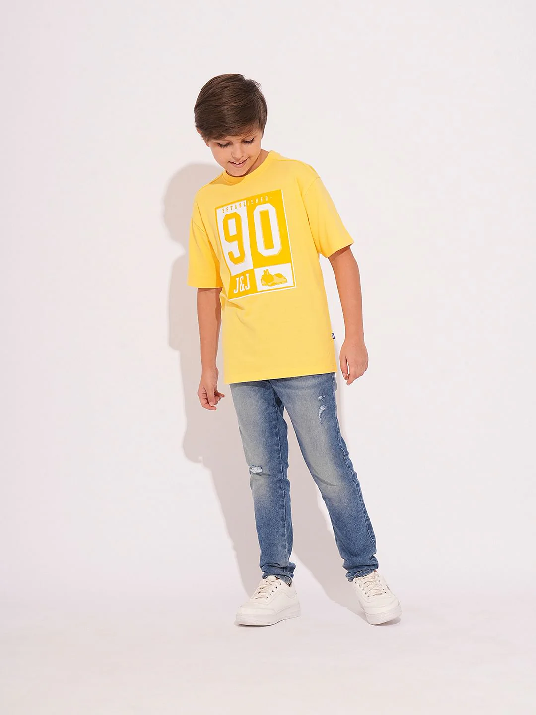 Yellow Cotton Printed T-shirt - Image 5