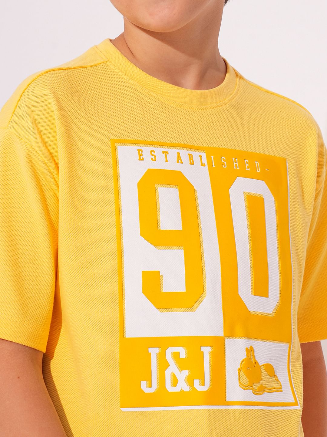 Yellow Cotton Printed T-shirt - Image 6