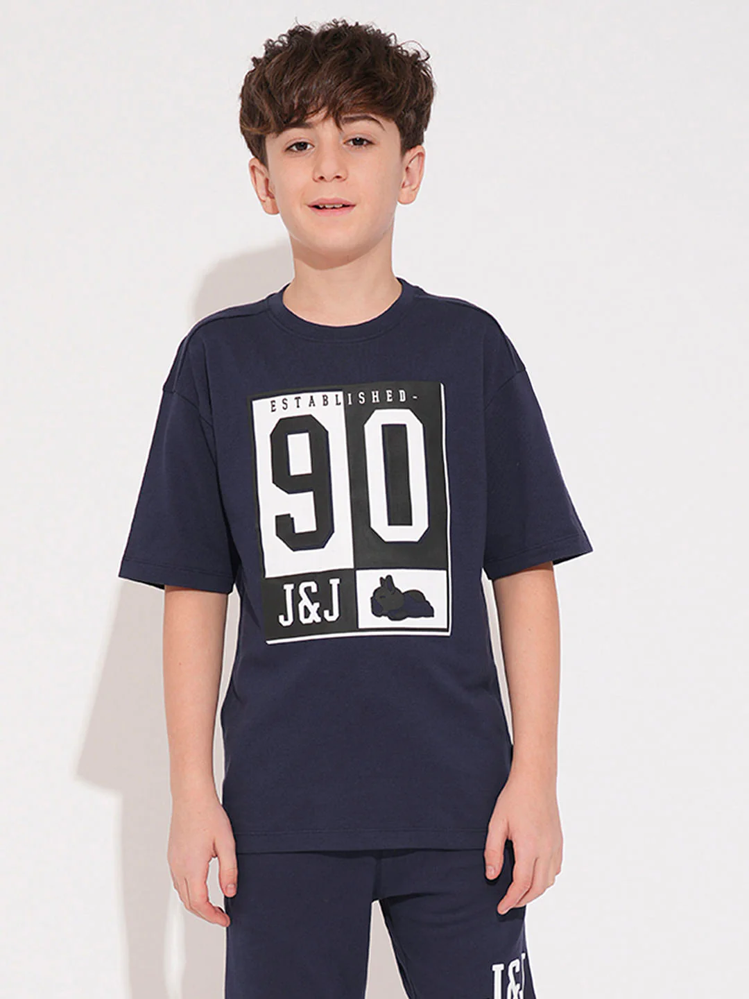 Boys Blue Printed Co-ord Set T-shirt - Image 2