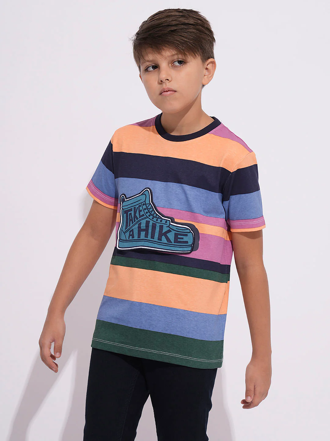 Boys Multi-Colour Striped T-shirt - Image 3