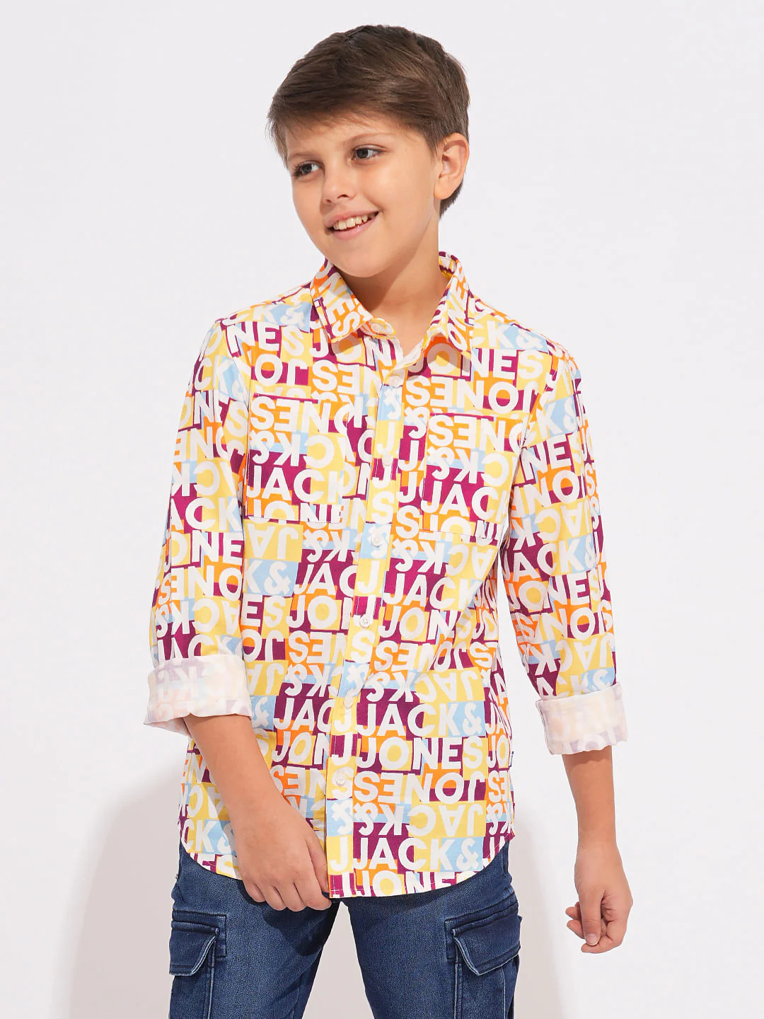 Boys Yellow Typographic Print Shirt - Image 2