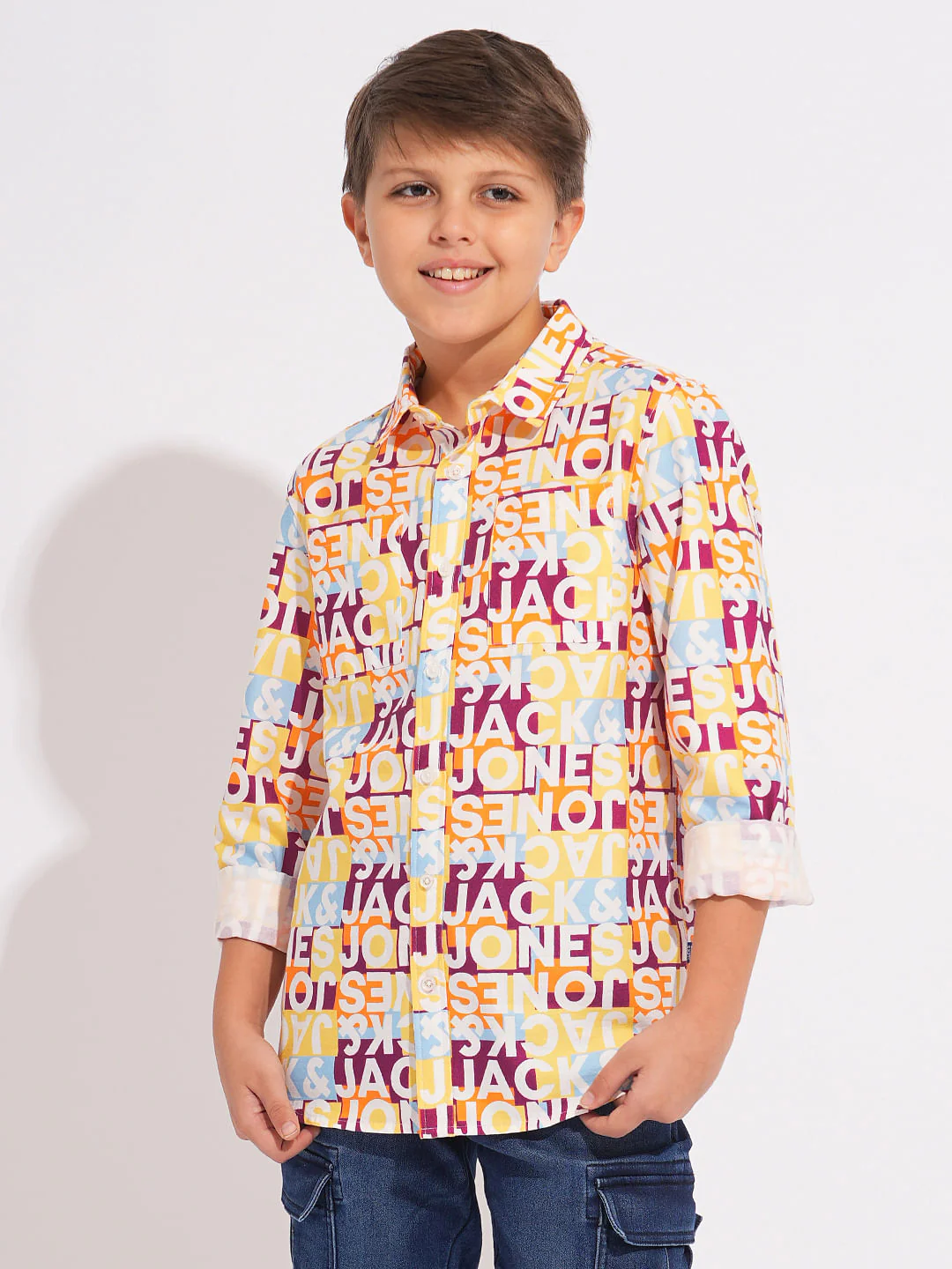 Boys Yellow Typographic Print Shirt - Image 3