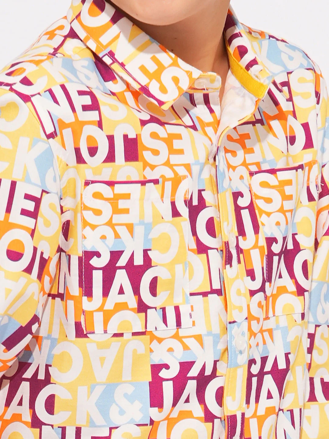 Boys Yellow Typographic Print Shirt - Image 6