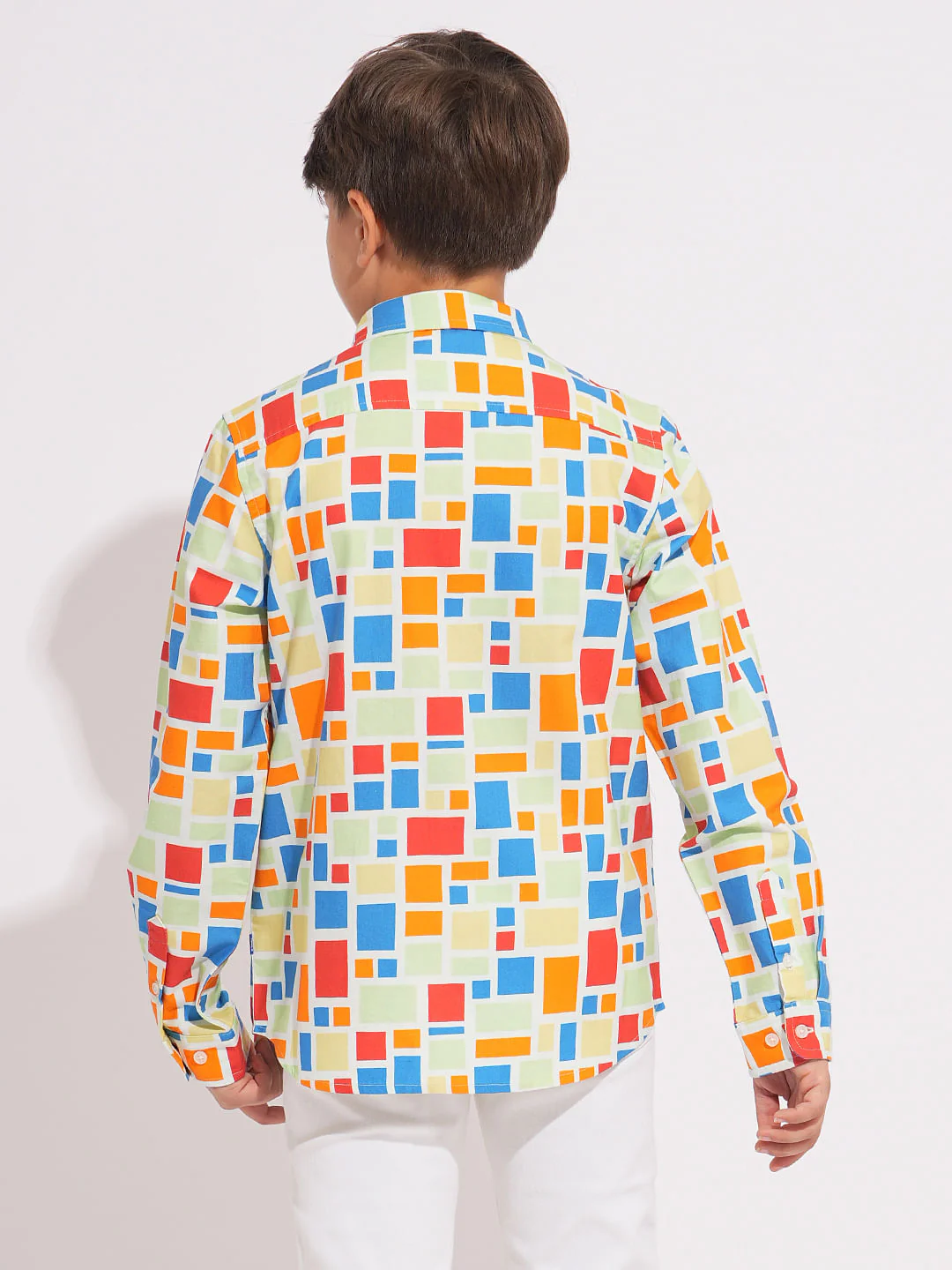 Boys Multi-Colour Check Print Shirt - Image 4