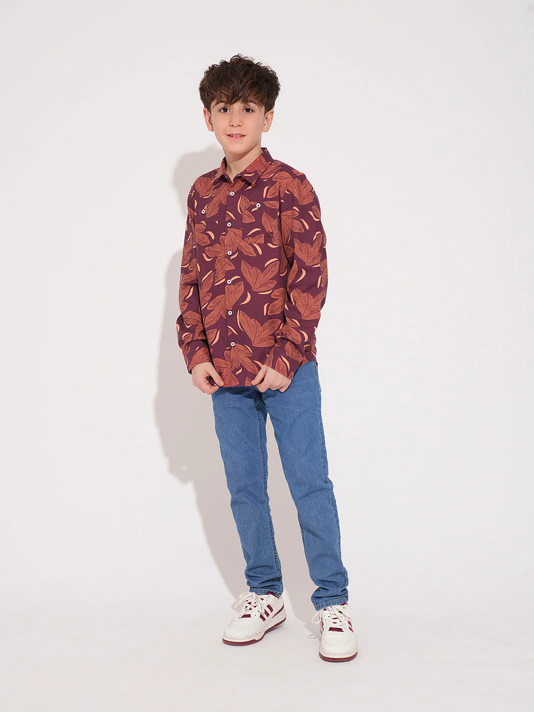 Boys Rust Printed Cotton Shirt - Image 5