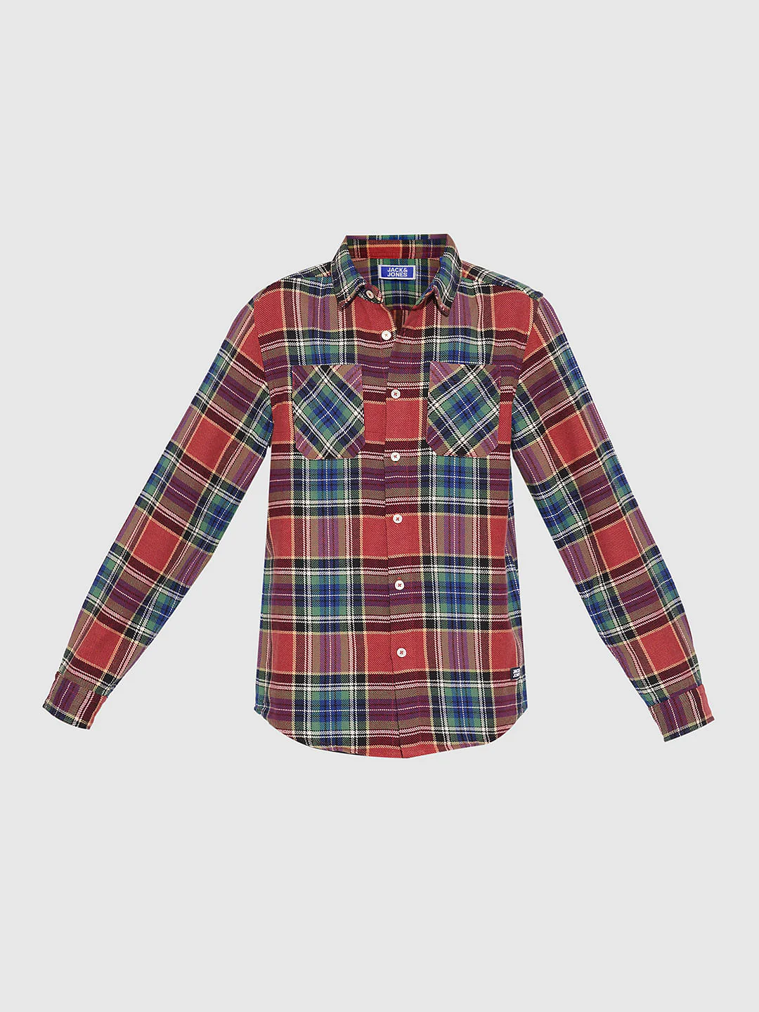 Boys Red Cotton Check Shirt - Image 7