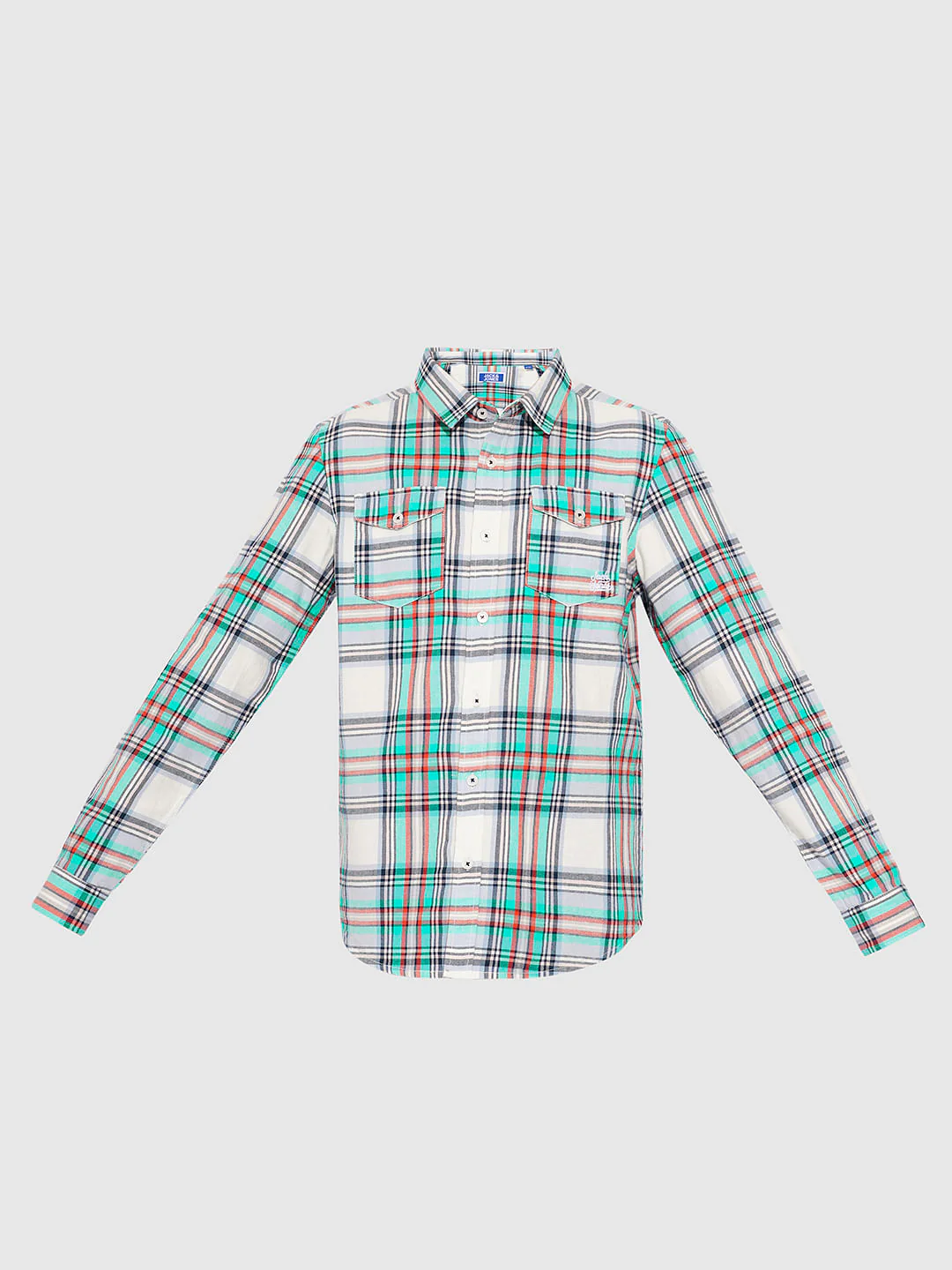 BOYS White Check Cotton Shirt - Image 7