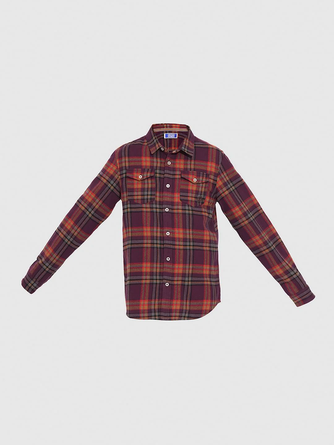 Boys Purple Check Print Shirt - Image 7