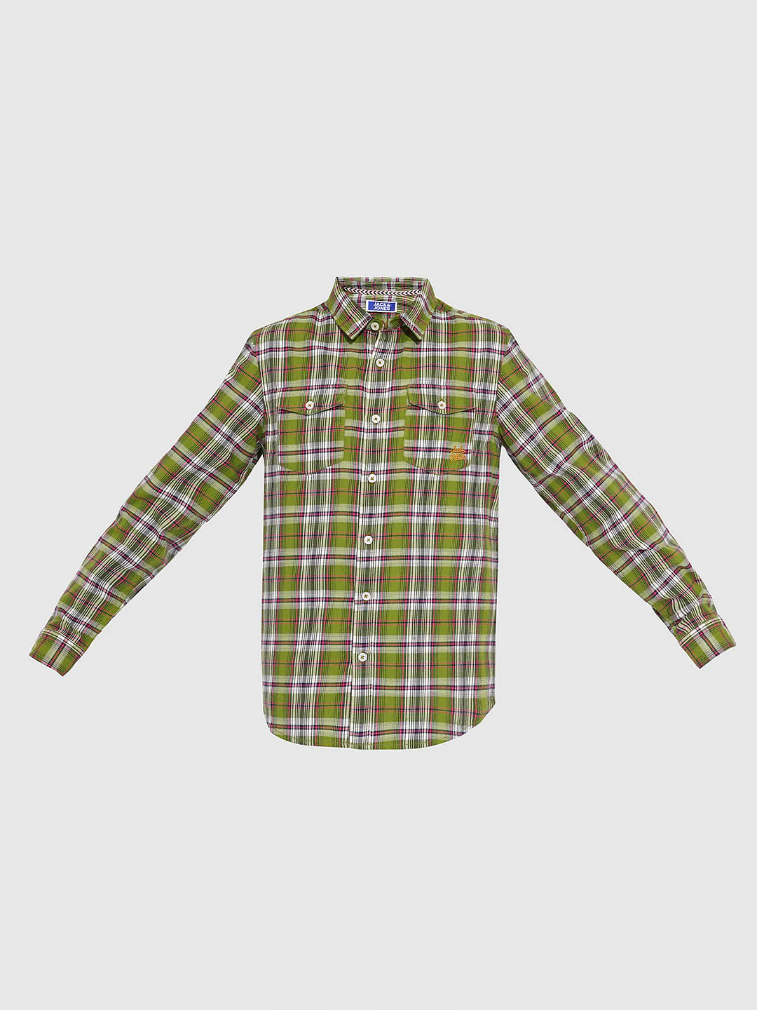 Boys Orange Check Print Shirt - Image 7