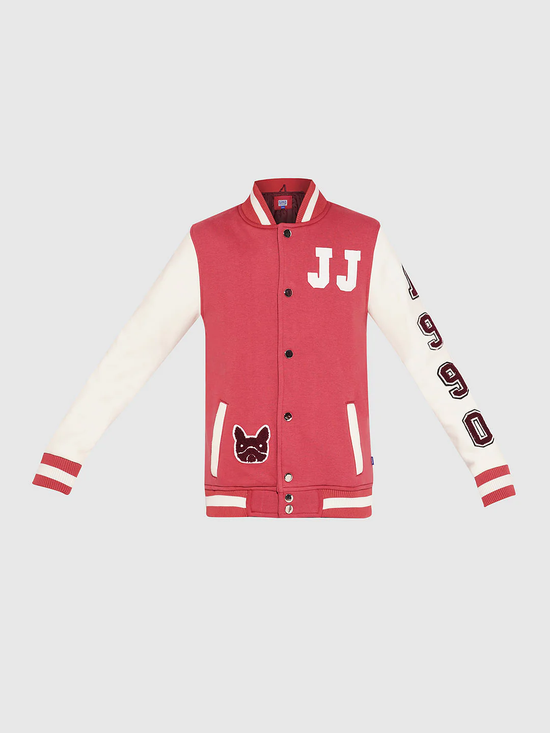 Boys Red Colourblocked Varsity Bomber Jacket - Image 7