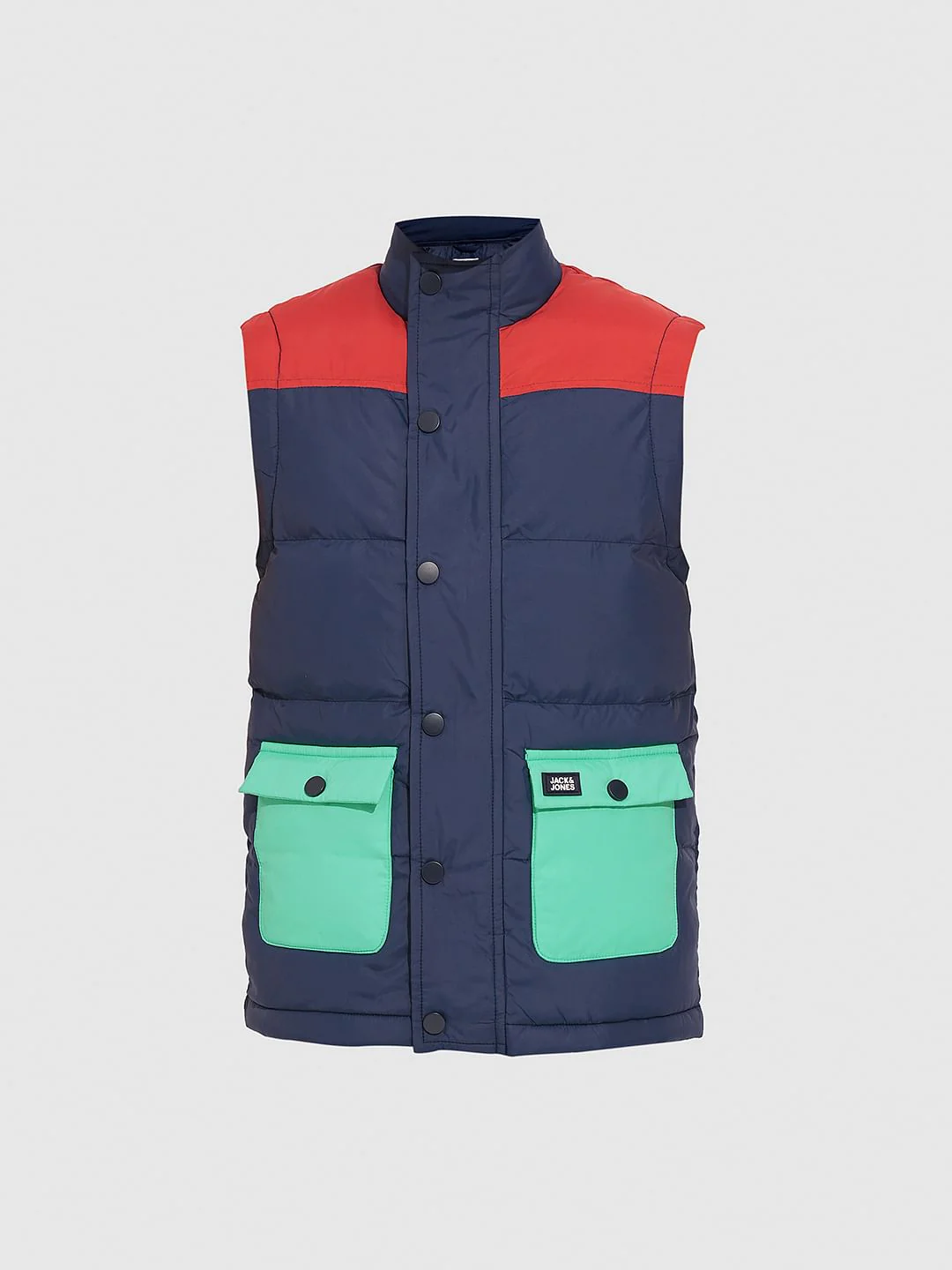 Boys Navy Blue Colourblocked Jacket - Image 7
