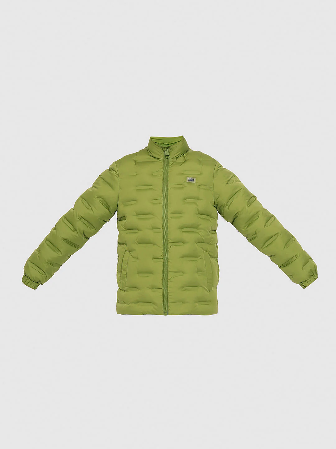 Boys Green High Neck Puffer Jacket - Image 7