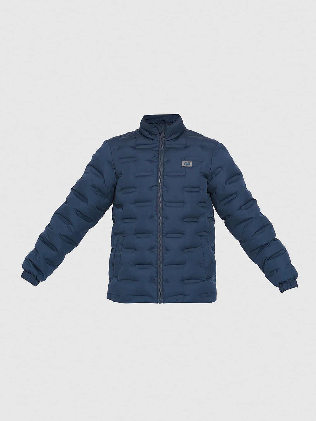Boys Blue High Neck Puffer Jacket - Image 7