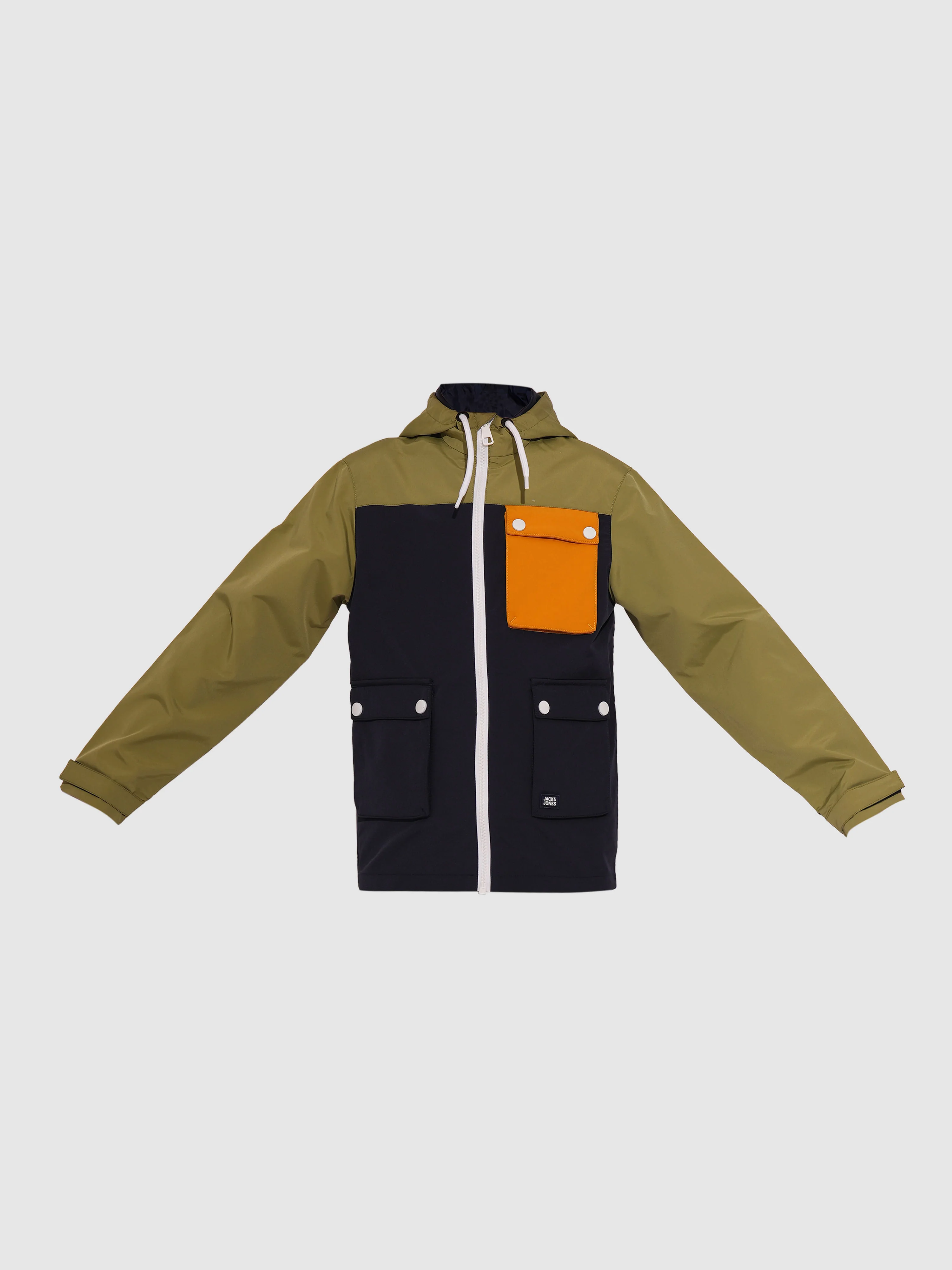 Boys Green Colourblocked Hooded Windcheater - Image 7
