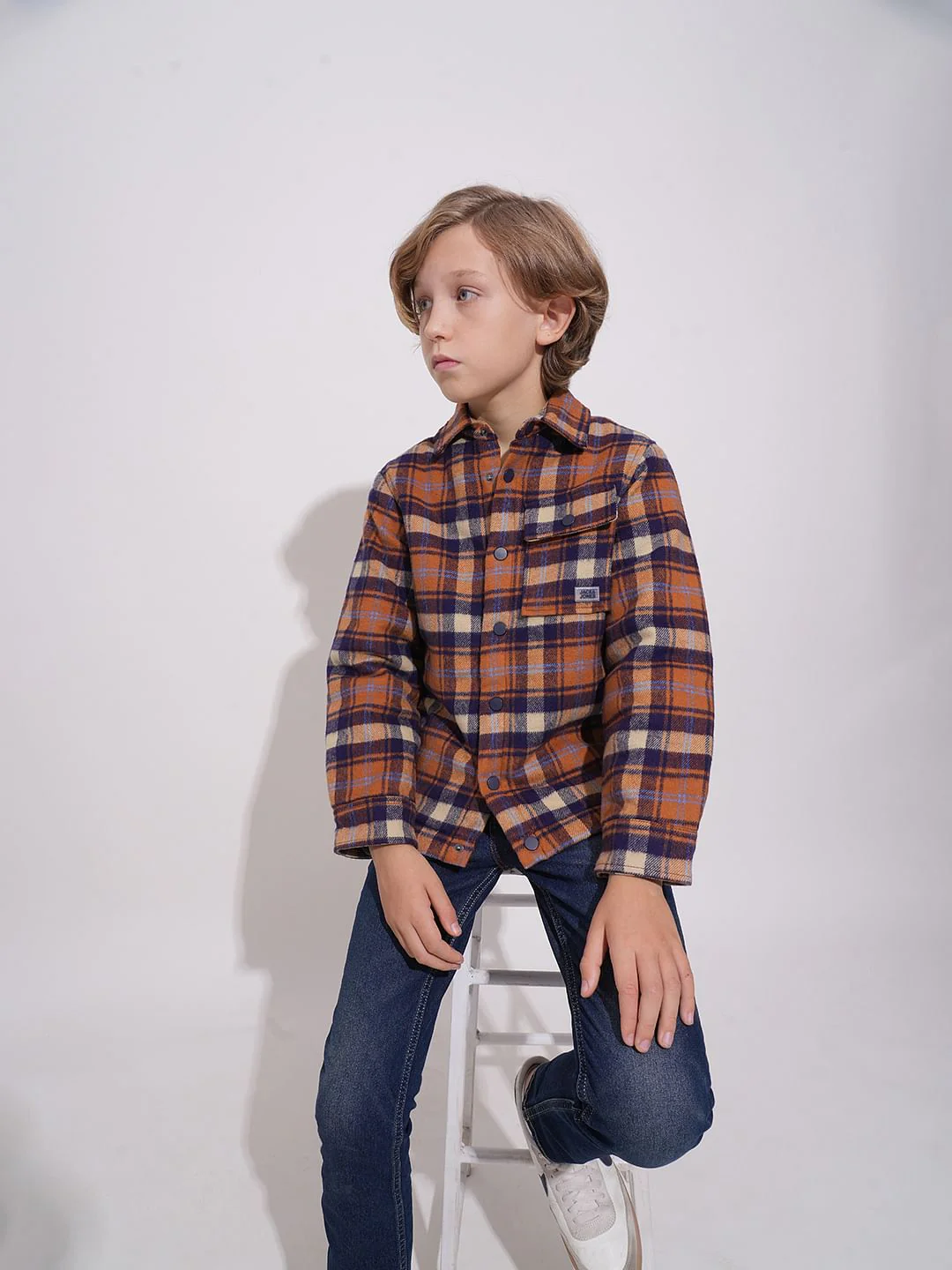 Boys Orange Lumberjack Jacket