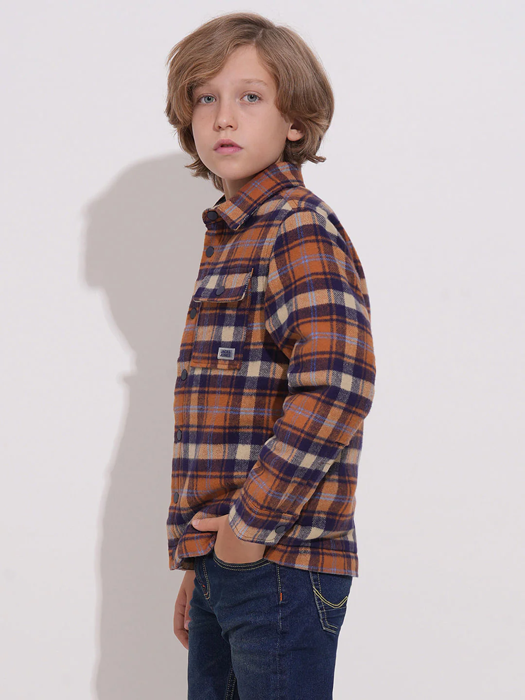 Boys Orange Lumberjack Jacket - Image 3