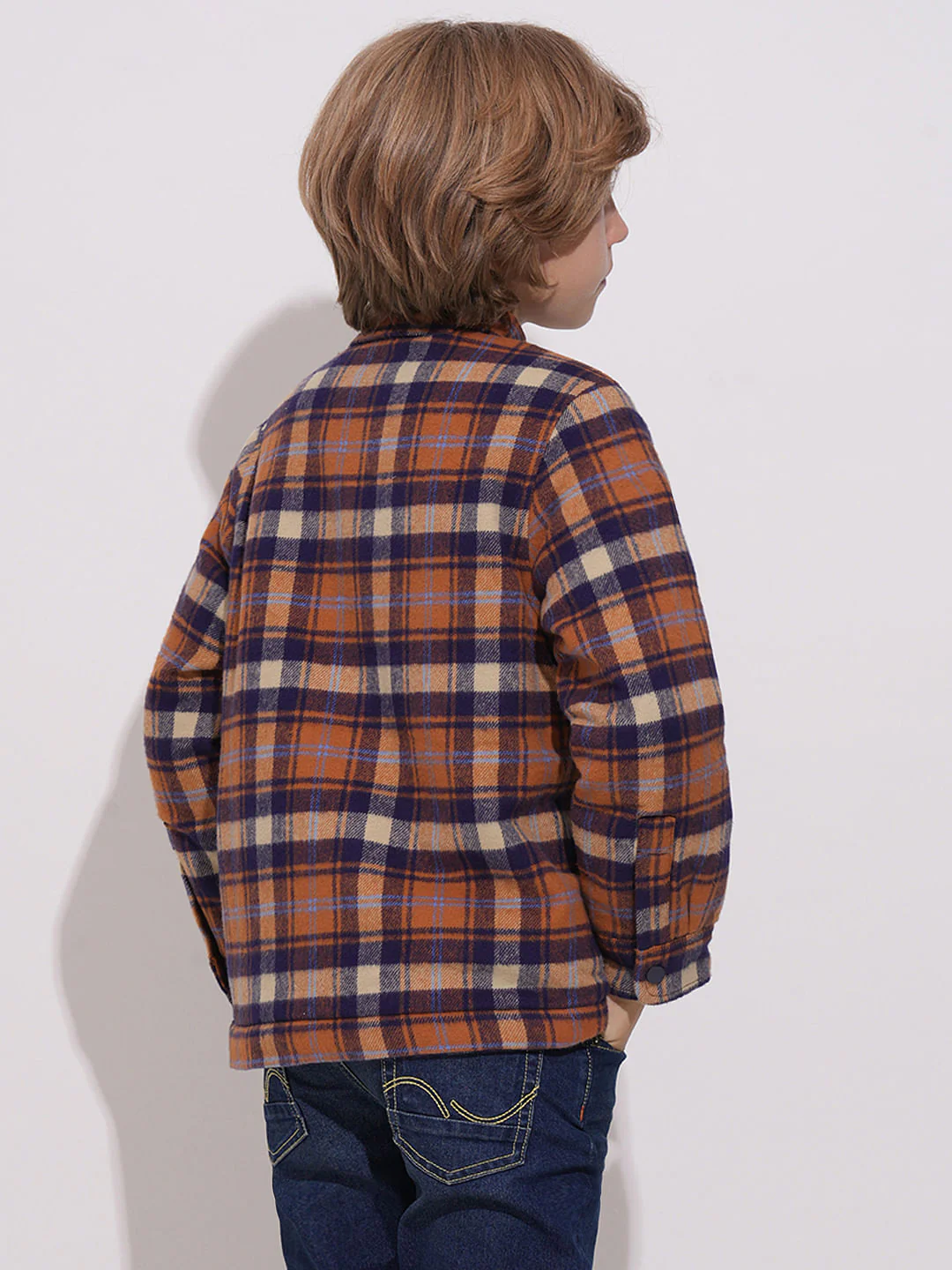 Boys Orange Lumberjack Jacket - Image 4