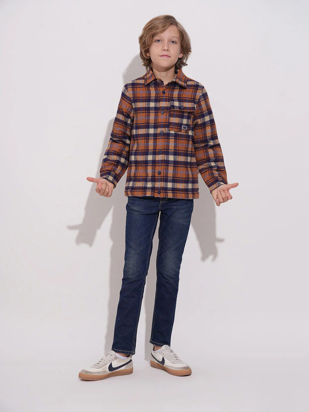 Boys Orange Lumberjack Jacket - Image 5