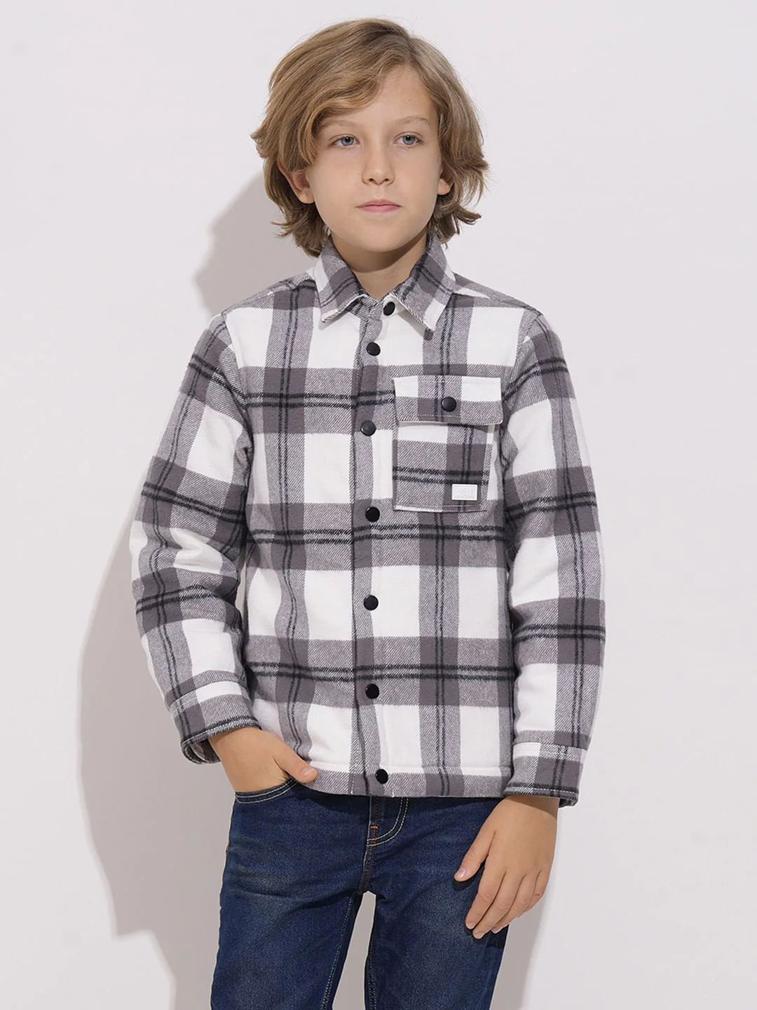 Boys Grey Lumberjack Jacket - Image 2