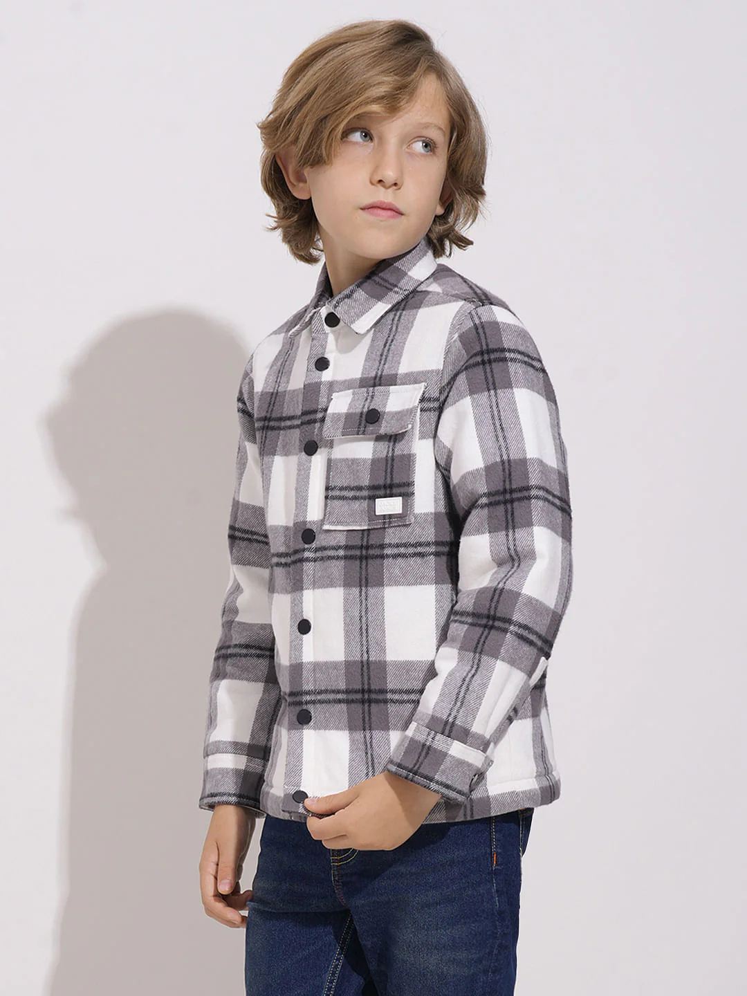 Boys Grey Lumberjack Jacket - Image 3