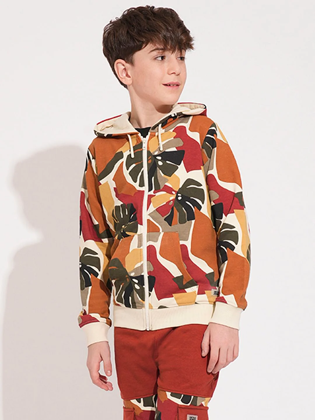 Boys Brown Camo Print Co-ord Set Sweatshirt - Image 2